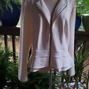 Mossimo xxl Cream zipper front jacket.  Stretch knit fabric.